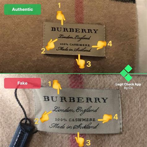 burberry real vs fake scarf|genuine Burberry label.